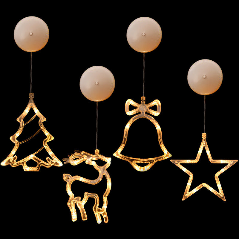 LED Christmas Window Lights – Santa, Elk & Snowman Holiday Decor