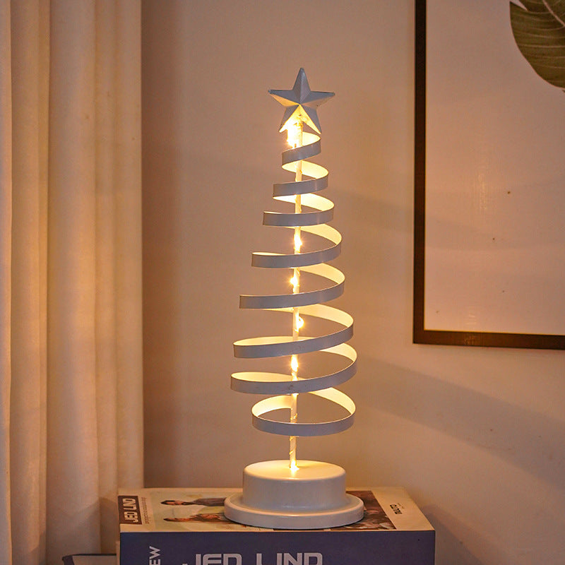 LED Spiral Christmas Tree Lamp – Tabletop Holiday Ornament