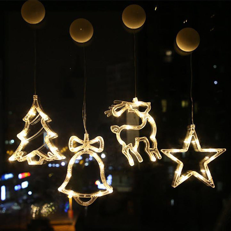 LED Christmas Window Lights – Santa, Elk & Snowman Holiday Decor