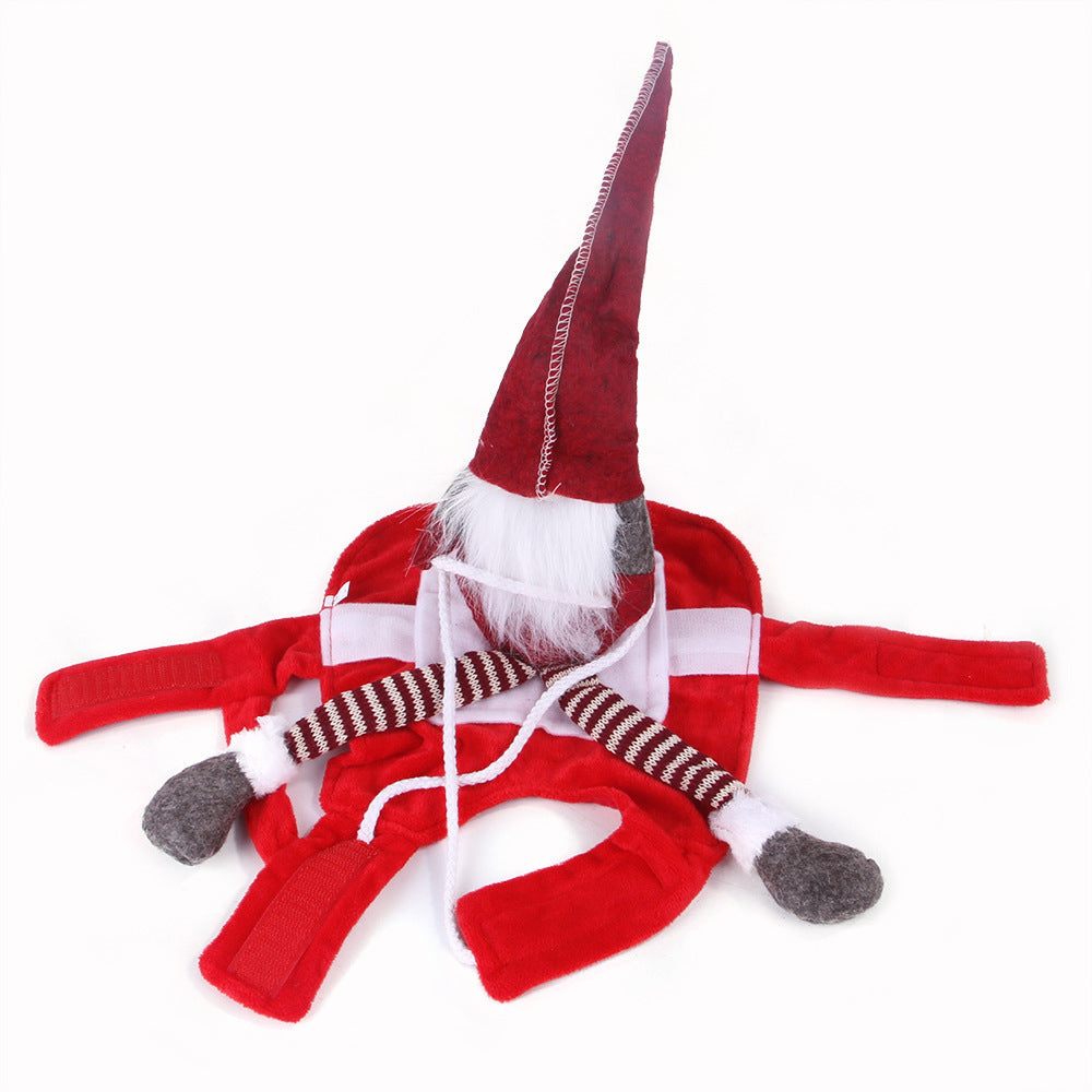 Pet Christmas Costume – Funny Riding Santa Outfit