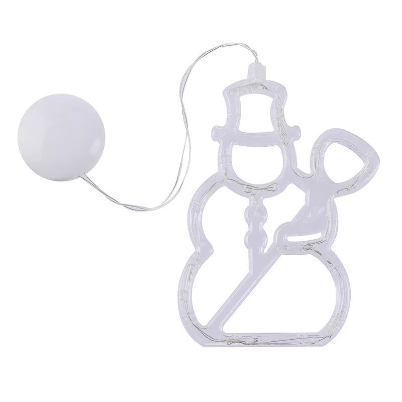 LED Christmas Window Lights – Santa, Elk & Snowman Holiday Decor