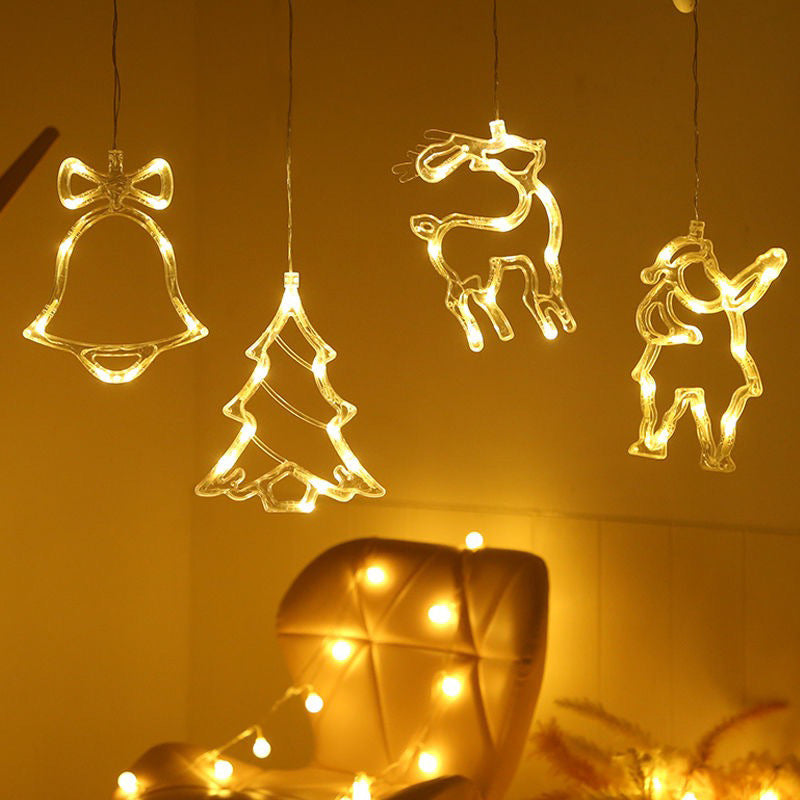 LED Christmas Window Lights – Santa, Elk & Snowman Holiday Decor