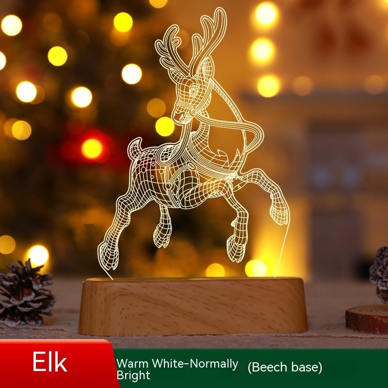 3D Acrylic LED Christmas Lamp – Festive Night Light & Holiday Gift