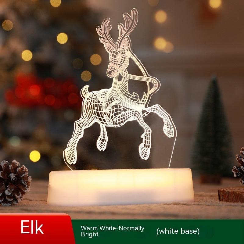 3D Acrylic LED Christmas Lamp – Festive Night Light & Holiday Gift