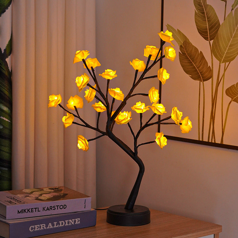Rose Flower Tree Lamp – USB Fairy Light for Home & Holiday Decor