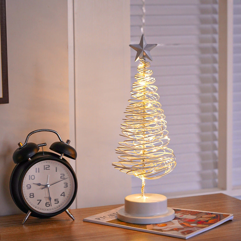 LED Spiral Christmas Tree Lamp – Tabletop Holiday Ornament