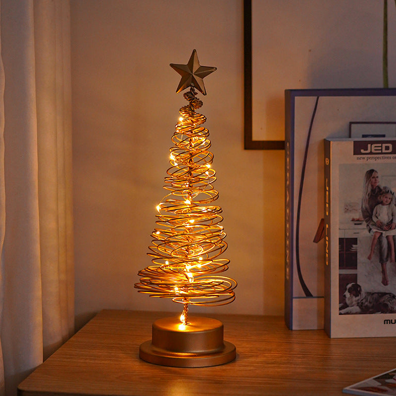 LED Spiral Christmas Tree Lamp – Tabletop Holiday Ornament
