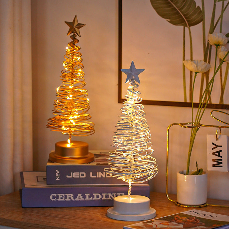 LED Spiral Christmas Tree Lamp – Tabletop Holiday Ornament