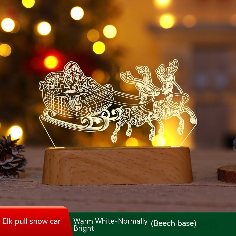 3D Acrylic LED Christmas Lamp – Festive Night Light & Holiday Gift