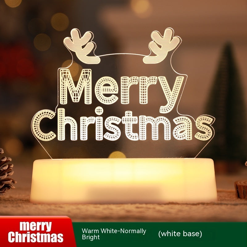 3D Acrylic LED Christmas Lamp – Festive Night Light & Holiday Gift