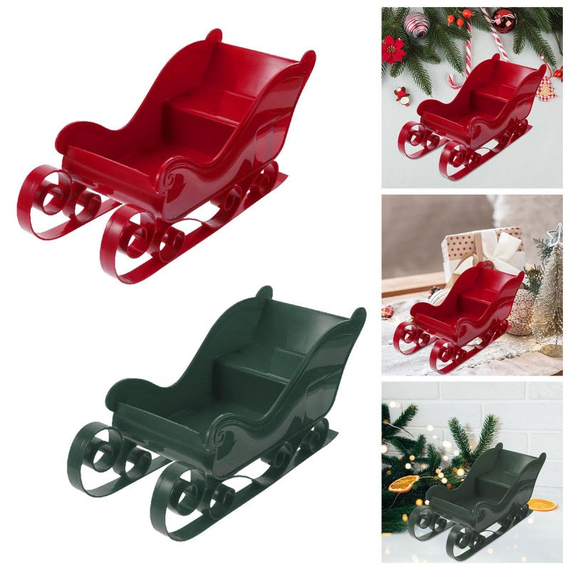 **Red Santa Sleigh – Christmas Fireplace Decoration**