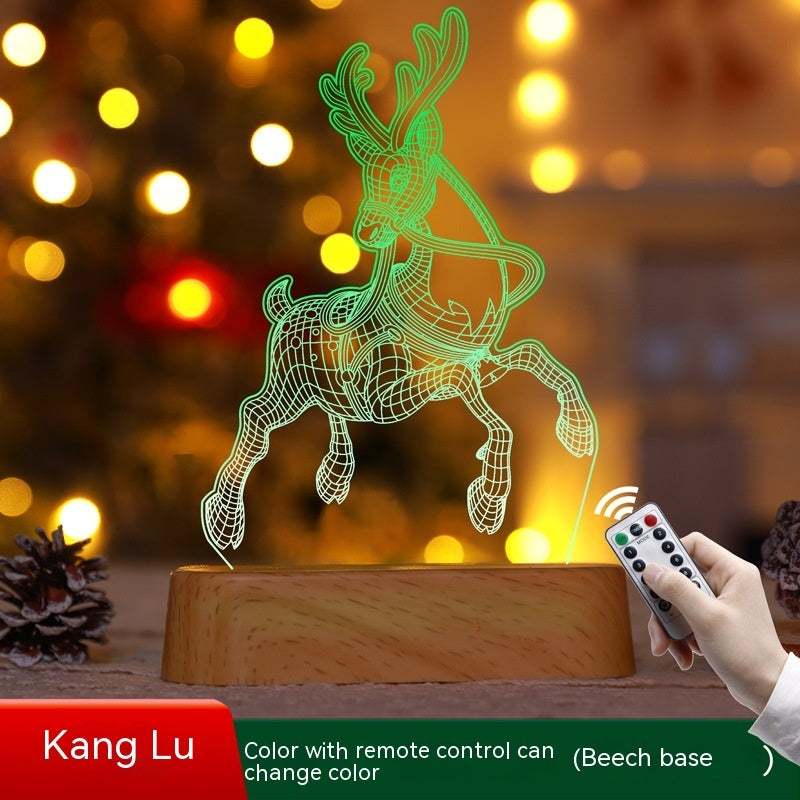 3D Acrylic LED Christmas Lamp – Festive Night Light & Holiday Gift