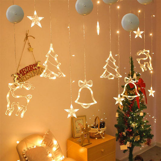 LED Christmas Window Lights – Santa, Elk & Snowman Holiday Decor