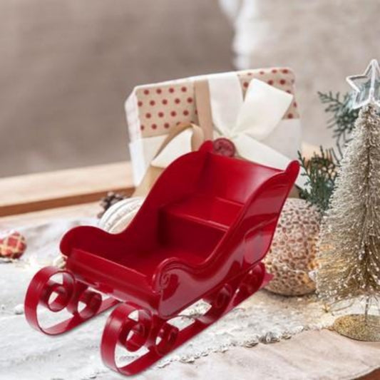 **Red Santa Sleigh – Christmas Fireplace Decoration**