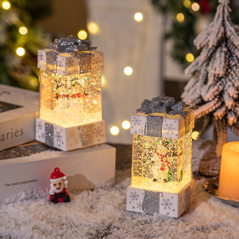 Crystal Ball Christmas Gift Box Light Decoration