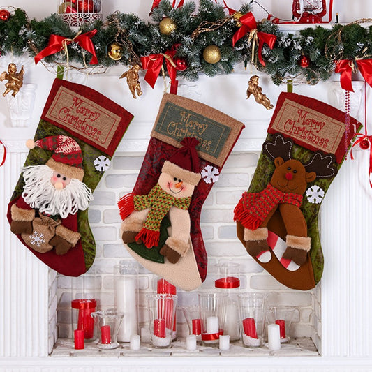 Christmas Stocking Socks – Santa, Snowman & Elk Holiday Decor