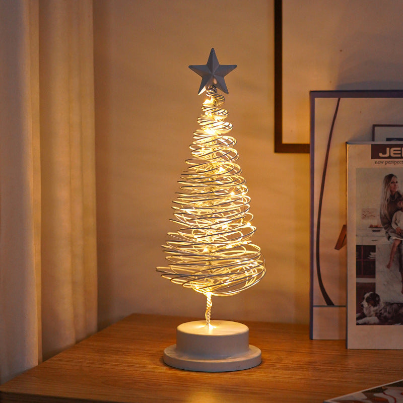 LED Spiral Christmas Tree Lamp – Tabletop Holiday Ornament
