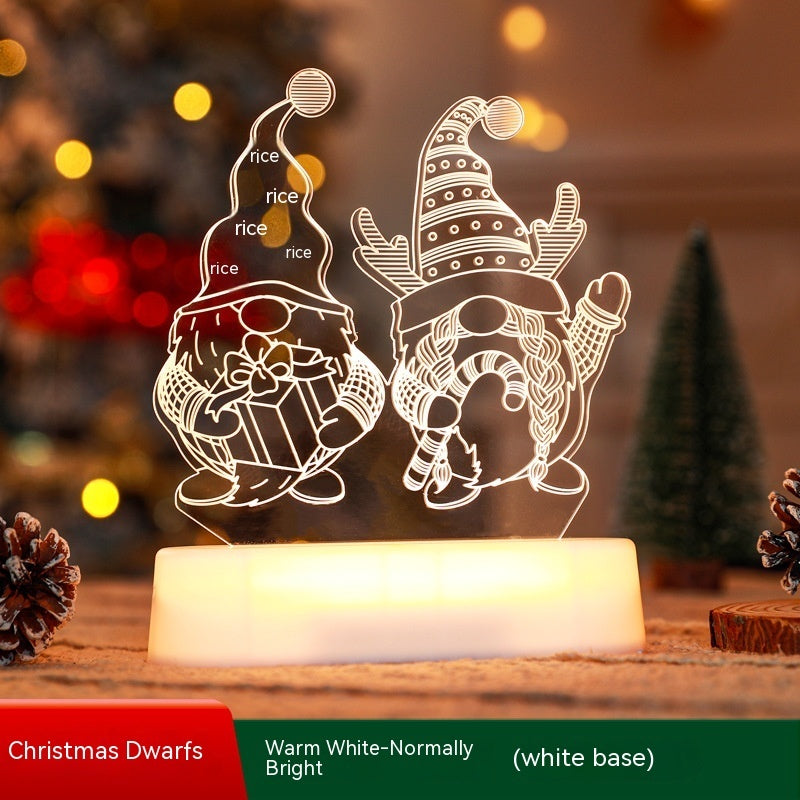 3D Acrylic LED Christmas Lamp – Festive Night Light & Holiday Gift
