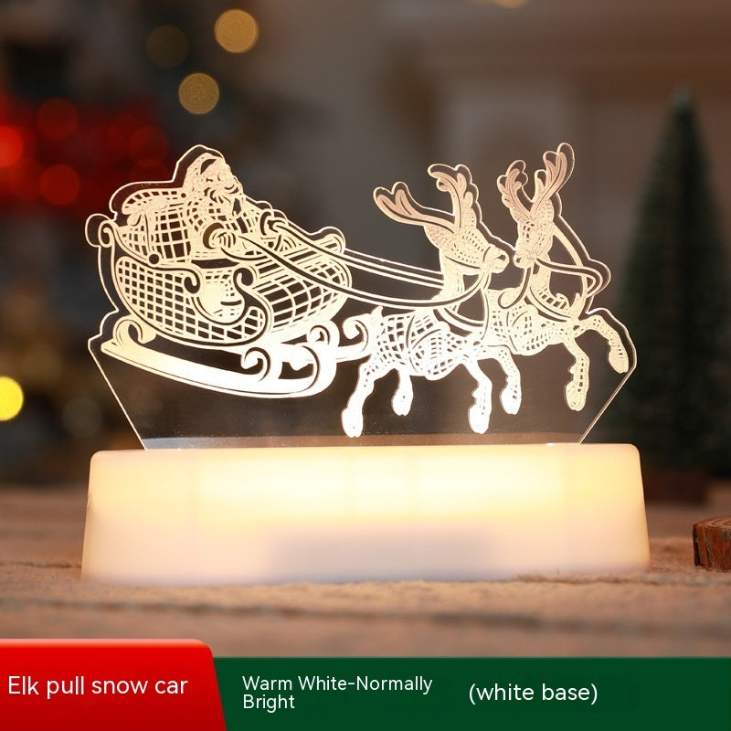 3D Acrylic LED Christmas Lamp – Festive Night Light & Holiday Gift