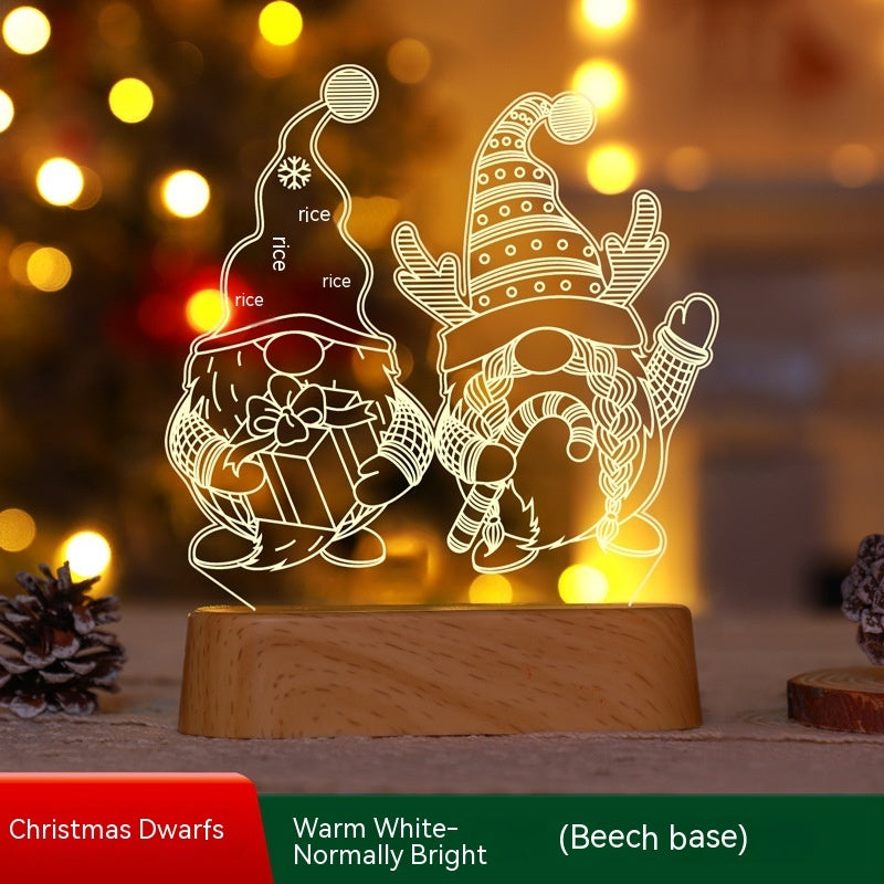 3D Acrylic LED Christmas Lamp – Festive Night Light & Holiday Gift