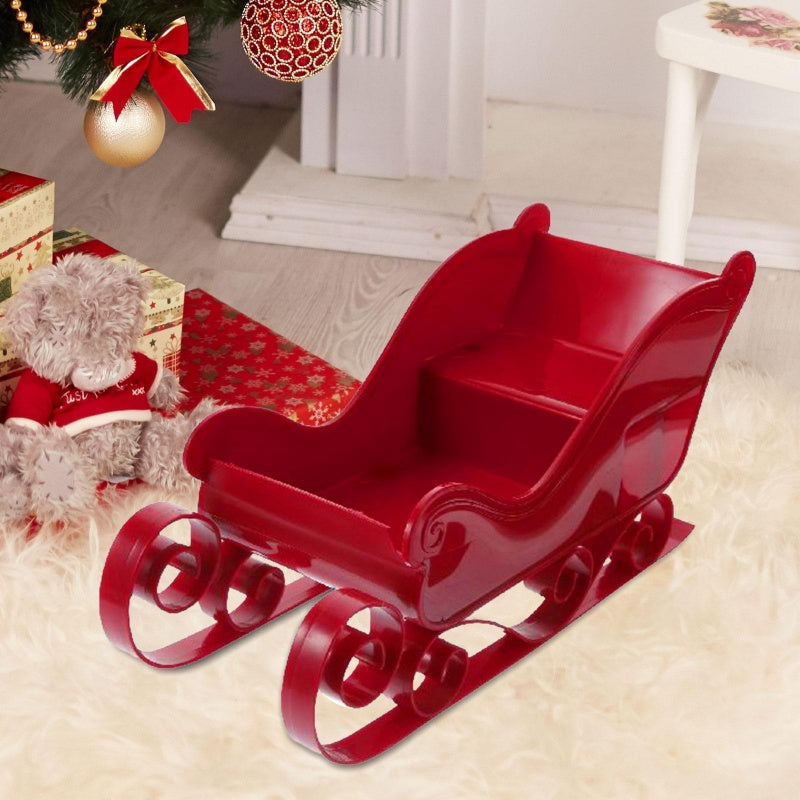 **Red Santa Sleigh – Christmas Fireplace Decoration**