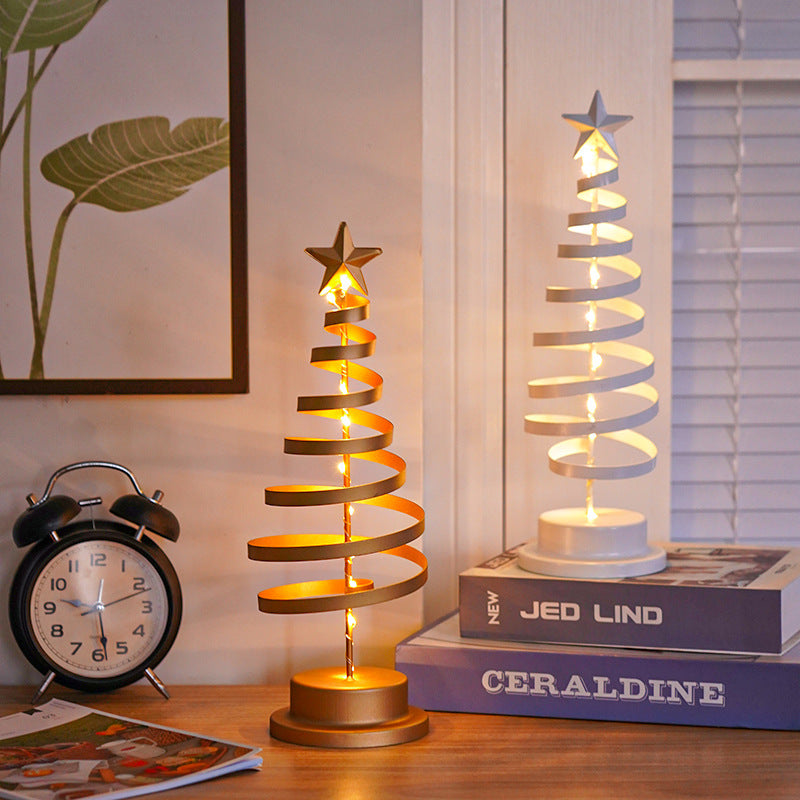 LED Spiral Christmas Tree Lamp – Tabletop Holiday Ornament