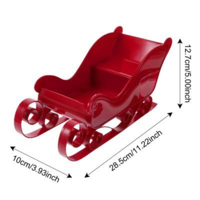 **Red Santa Sleigh – Christmas Fireplace Decoration**