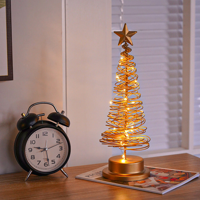 LED Spiral Christmas Tree Lamp – Tabletop Holiday Ornament