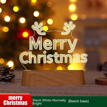 3D Acrylic LED Christmas Lamp – Festive Night Light & Holiday Gift