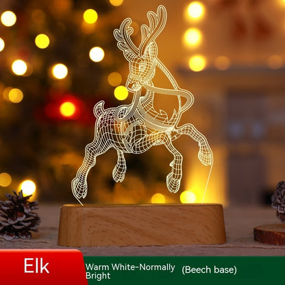3D Acrylic LED Christmas Lamp – Festive Night Light & Holiday Gift