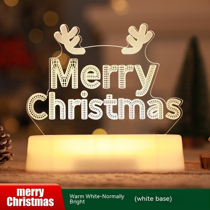 3D Acrylic LED Christmas Lamp – Festive Night Light & Holiday Gift