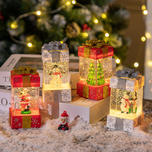 Crystal Ball Christmas Gift Box Light Decoration