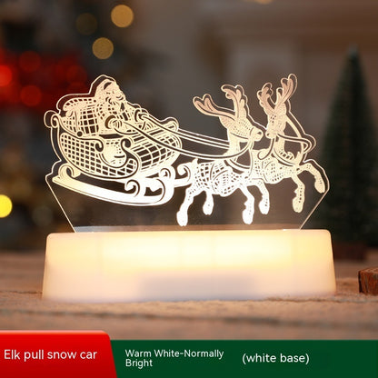 3D Acrylic LED Christmas Lamp – Festive Night Light & Holiday Gift
